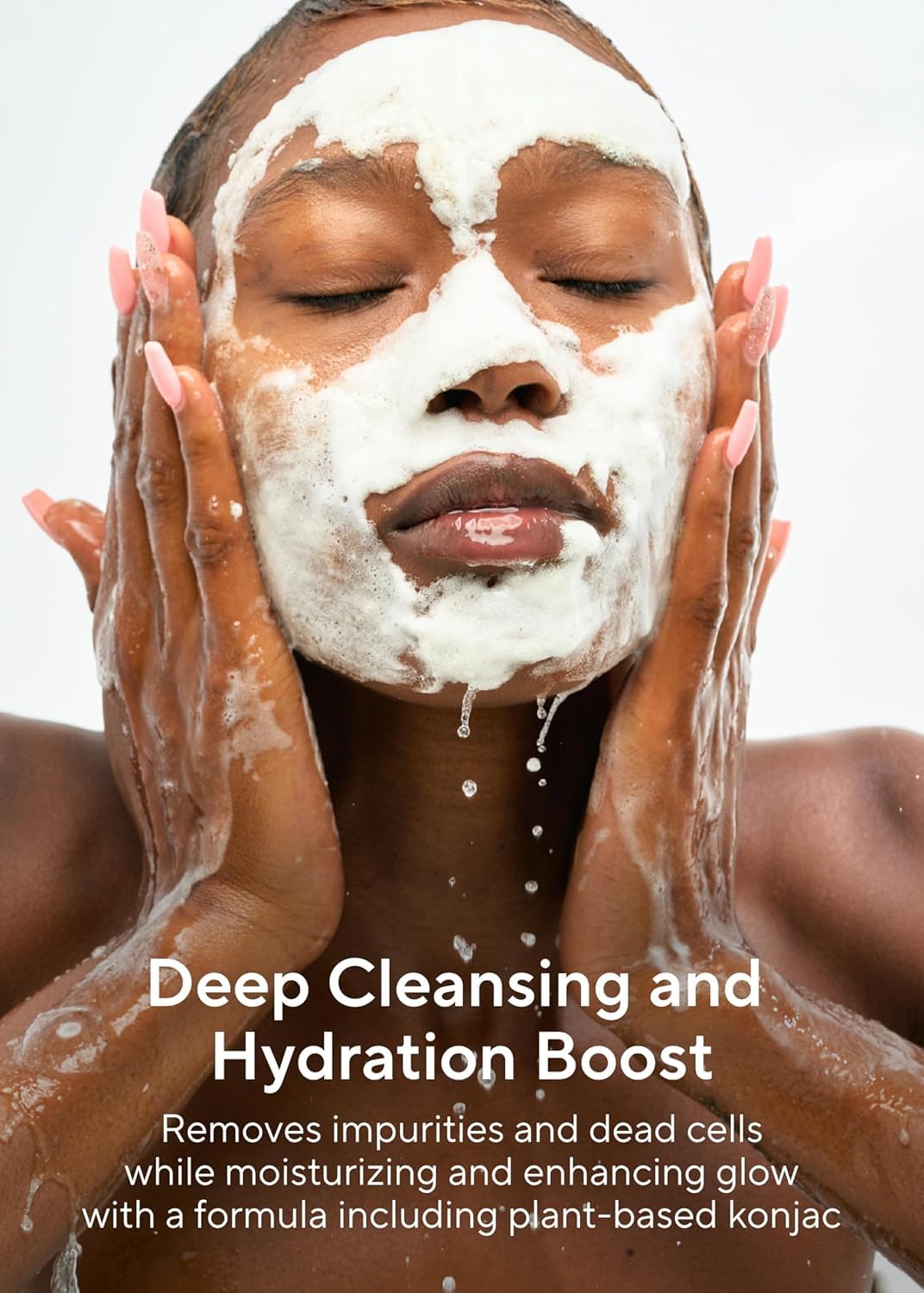 MISSHA bubbling foam close-up demonstrating deep-cleaning bubbles and gentle lift benefit