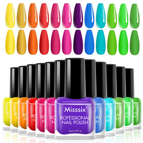Misssix 12-bottle lineup front view showing full color range and quick selection benefit