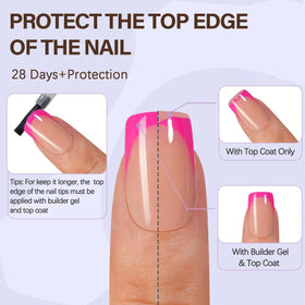 Misssix nails after builder gel and top coat showing glossy durable finish