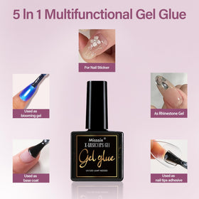 Misssix 5-in-1 gel glue bottle and nail file ready for precise application