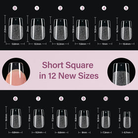 Misssix finished short square nails styled in lifestyle setting for durable look