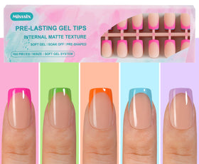 Misssix front packaging showing 160-piece French gel nail tips with quick application benefit