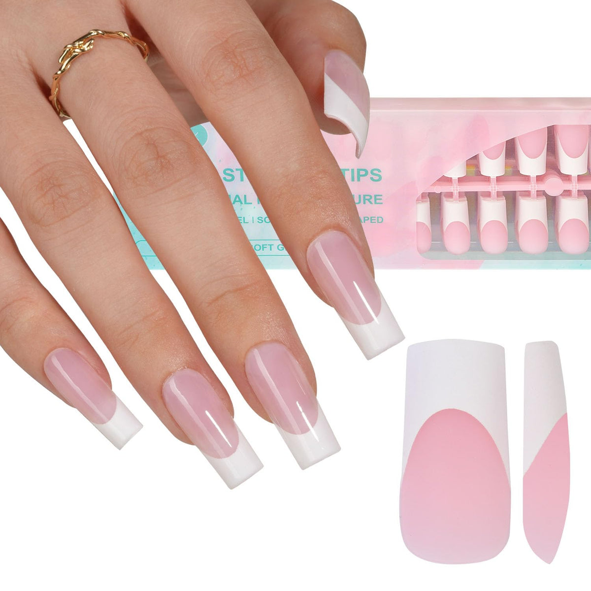 Misssix front packaging showing 240-piece French gel tips with neat storage benefit