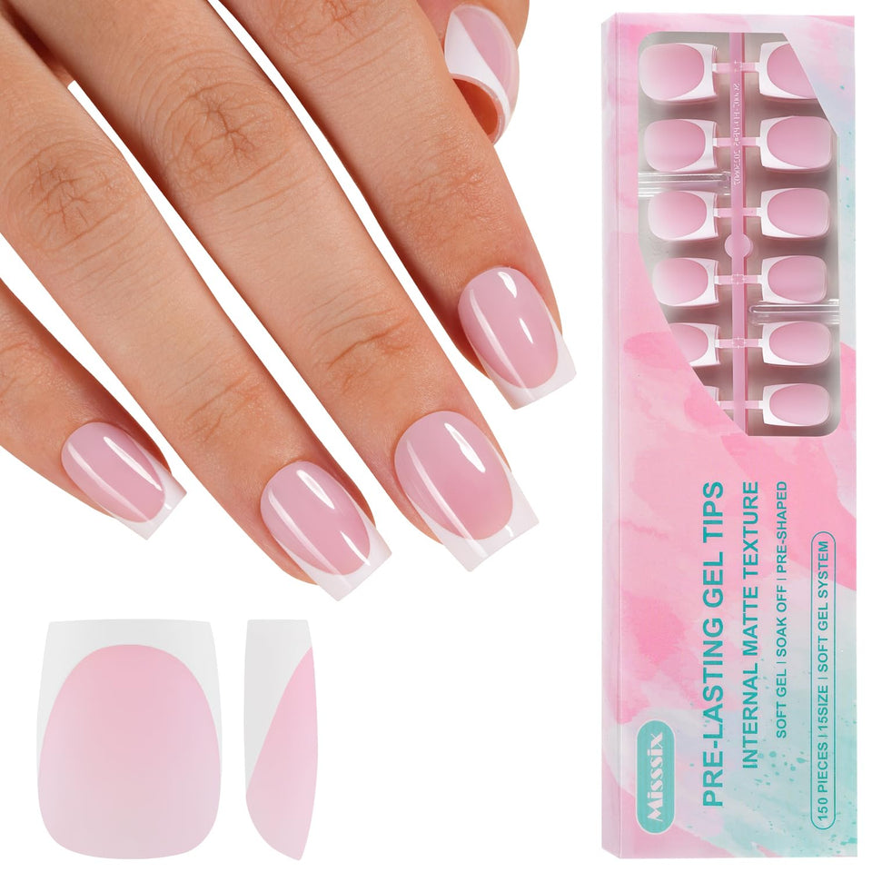 Misssix front packaging showing 150-piece French tip set and quick application benefit