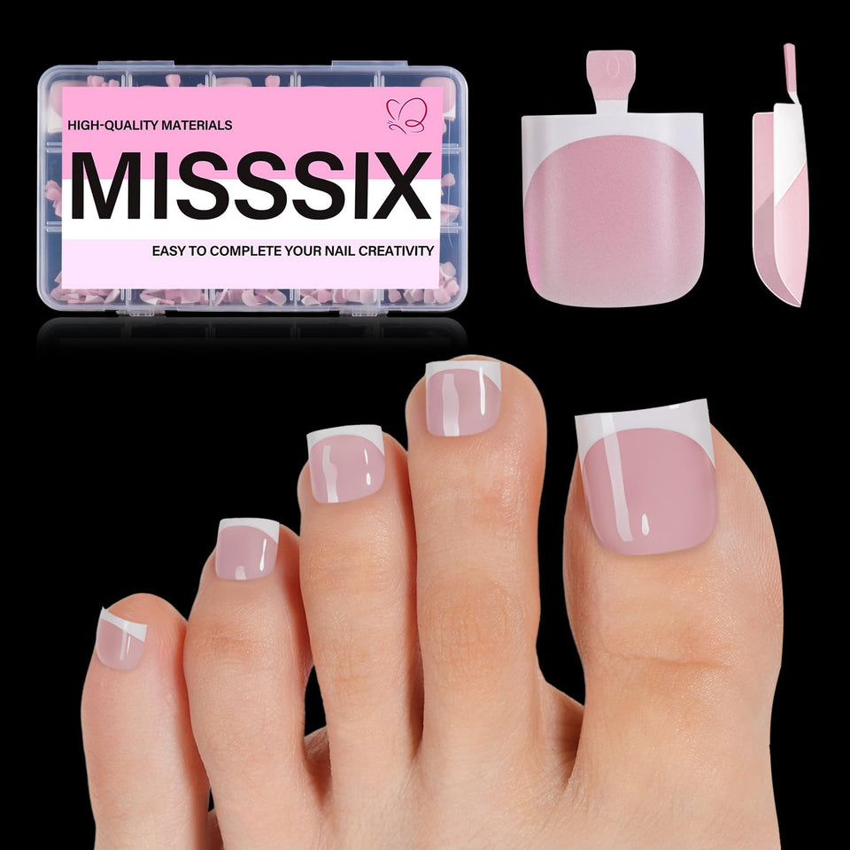 Misssix front packaging showing 150-piece French toe tips and elegant design benefit