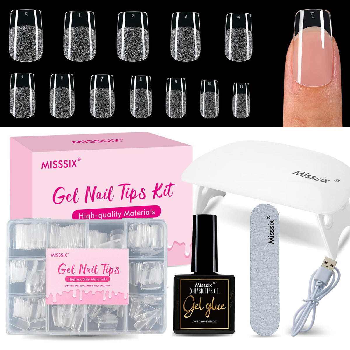 Misssix front packaging showing complete gel nail kit for easy at-home manicures