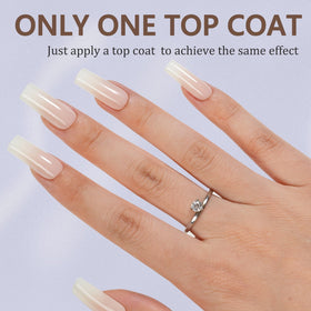 Misssix close-up of white gradient ombre finish for salon look