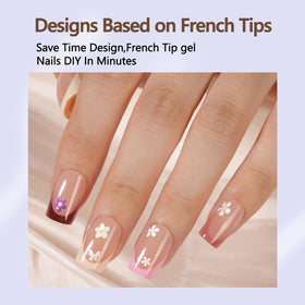 Misssix lifestyle hands with finished French design demonstrating salon look at home