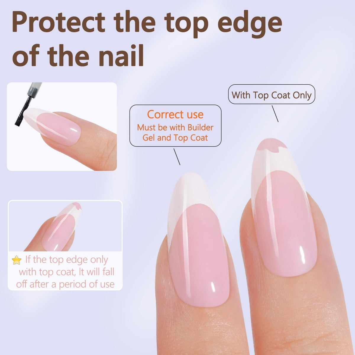 Misssix lifestyle photo of finished French manicure, polished professional look