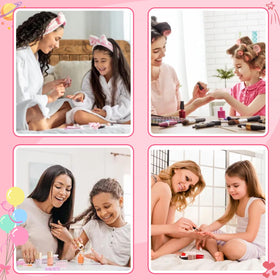 Misssix nails in a party setting on table, fun for birthdays and dress-up