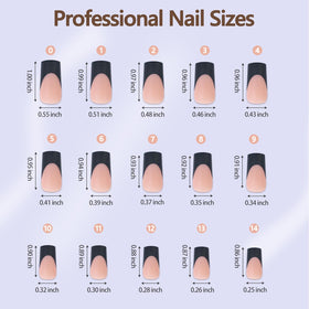 Misssix long square French finish on hands showcasing polished, salon look
