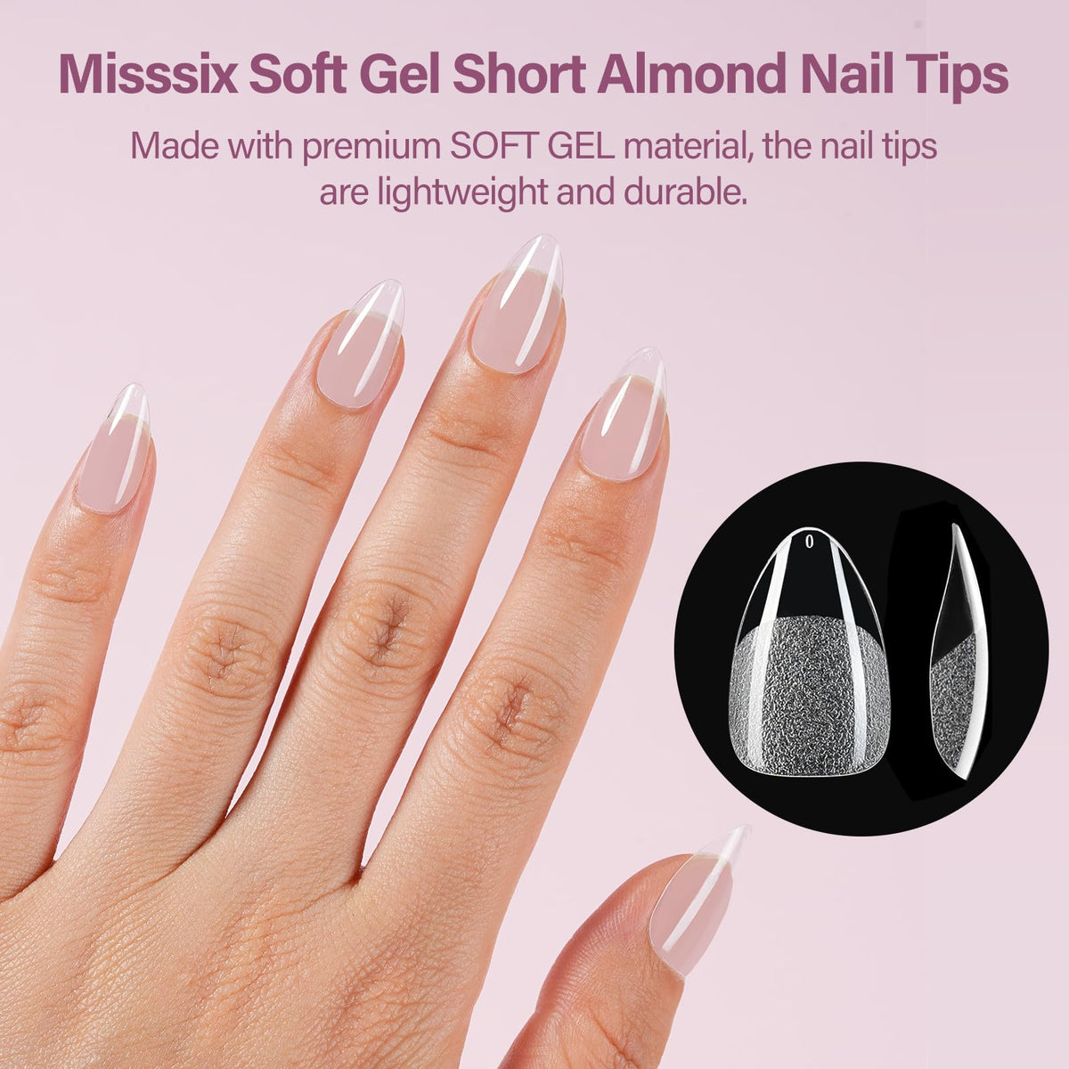 Misssix nail file beside 5-in-1 gel glue illustrating neat finishing and bond