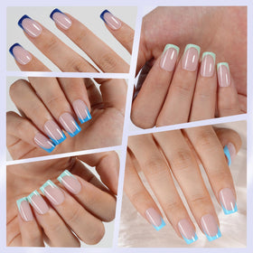 Misssix press-on nails being cured under LED lamp for faster, secure application