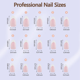 Misssix display of 15 sizes laid out, ensuring precise fit for every nail