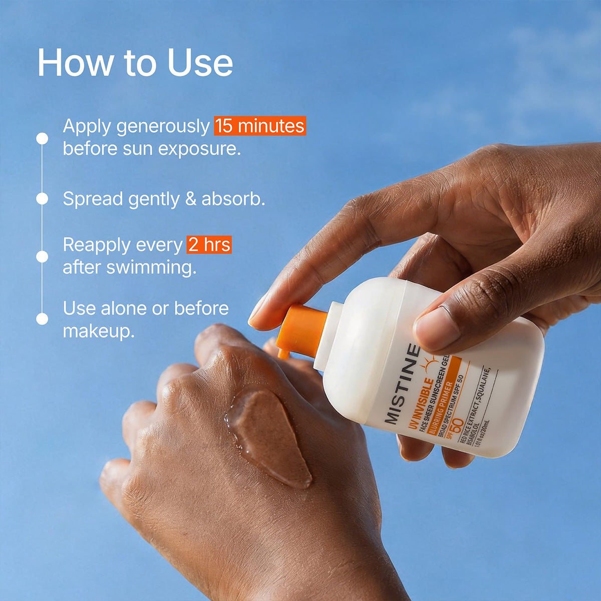 Mistine lifestyle outdoor use showing sun protection during active day