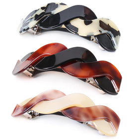 Mistofu front view showing three barrettes, adds vintage polish