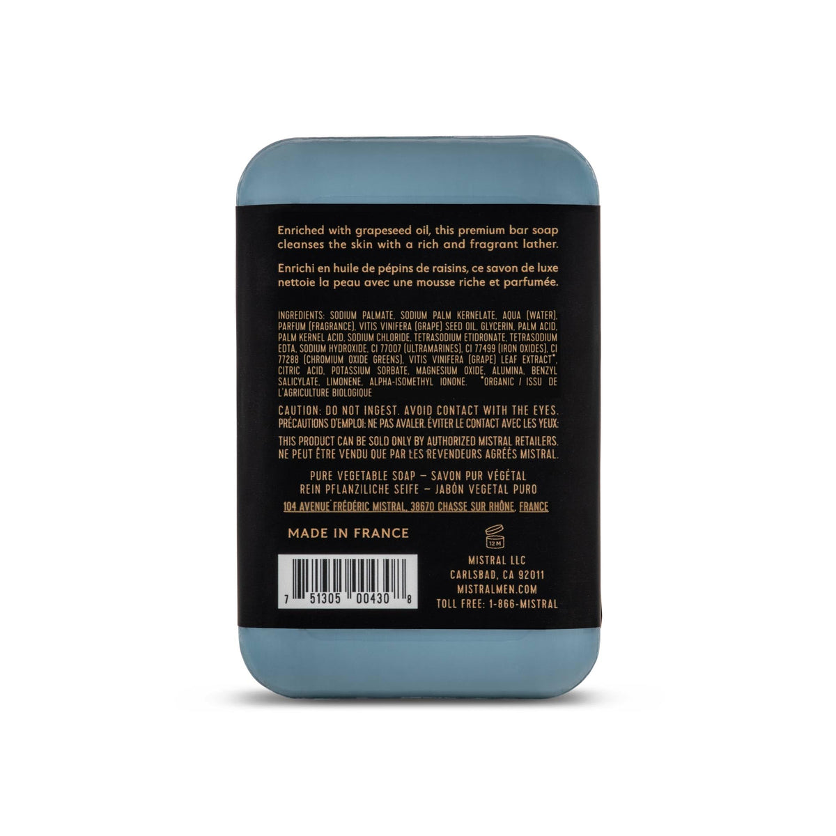 Mistral close-up of soap texture highlighting triple-milled durability