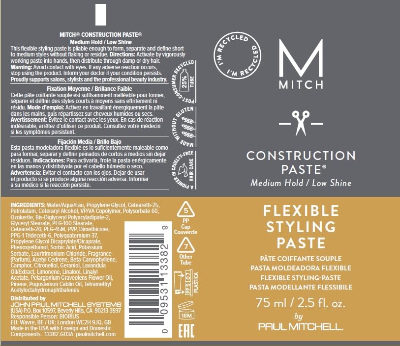 MITCH label close-up highlighting PCR packaging and sustainable benefit
