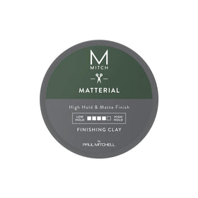 MITCH Matterial front jar showing label and matte finish benefit