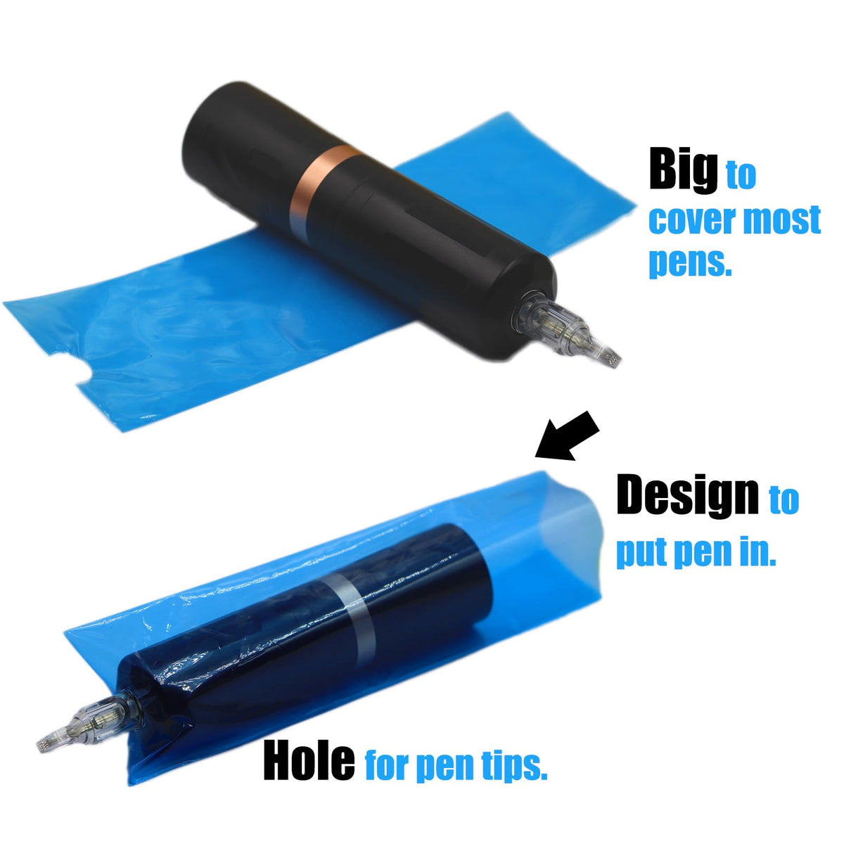Miuxia pen cover applied to machine in use offering sanitary barrier advantage