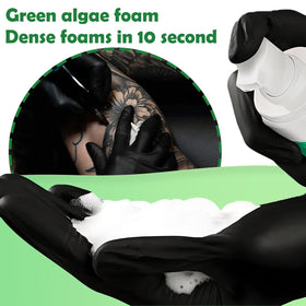 Miuxia foam texture lather on hand showing gentle cleansing action