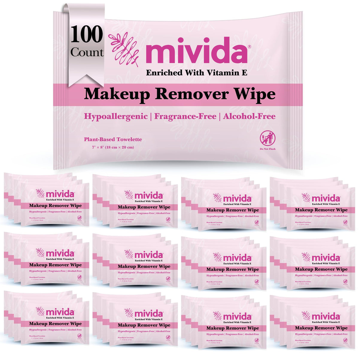 mivida front packaging showing 100-count for convenient supply