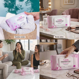 mivida wipe removing makeup from eye area without harsh rubbing