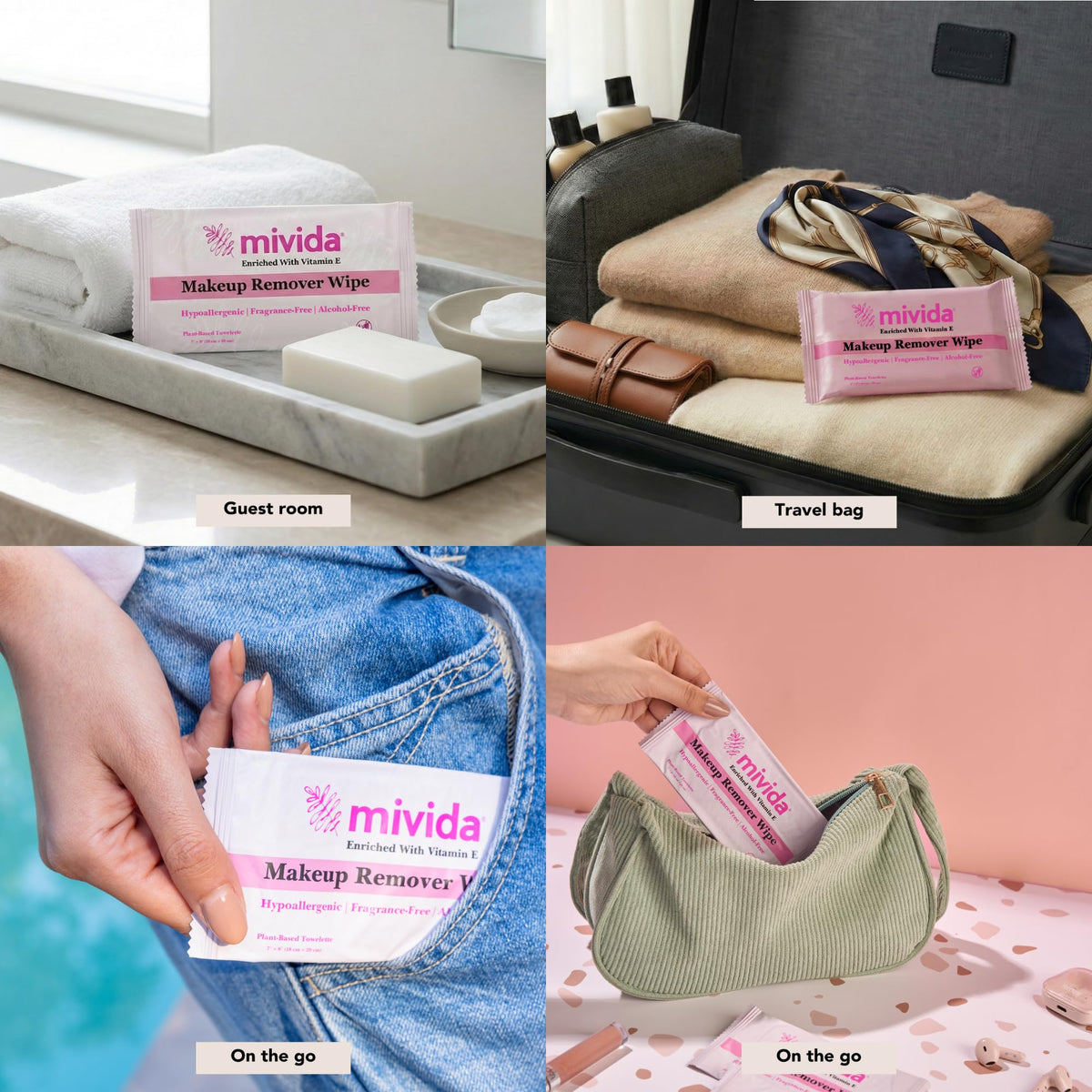 mivida wipe removing mascara demonstrating effective makeup removal