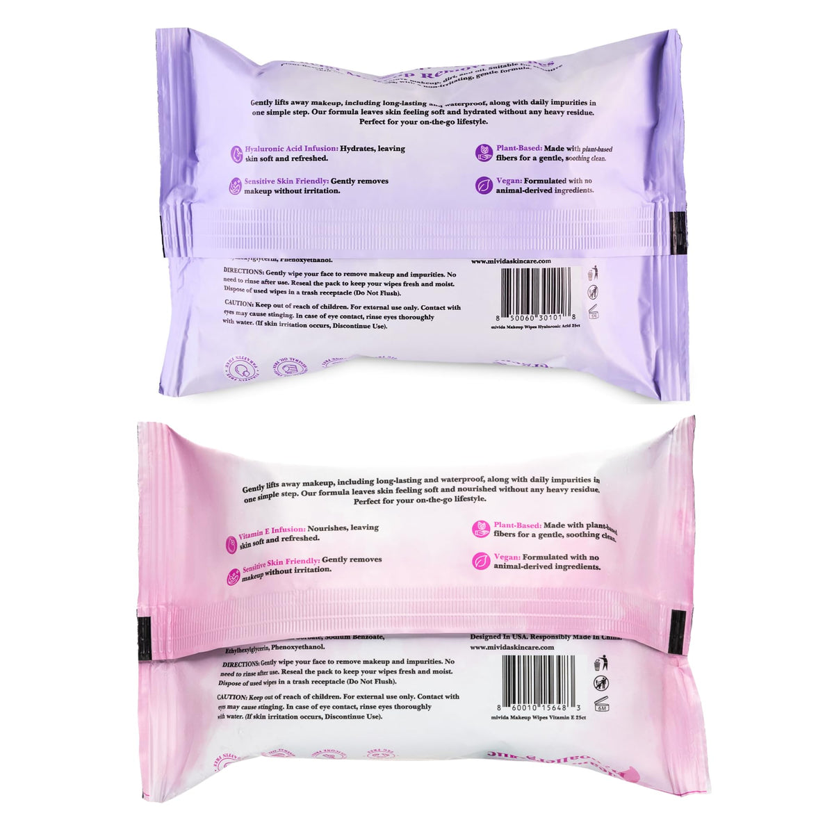 mivida stacked tubs showing total 200 wipes and long-lasting supply
