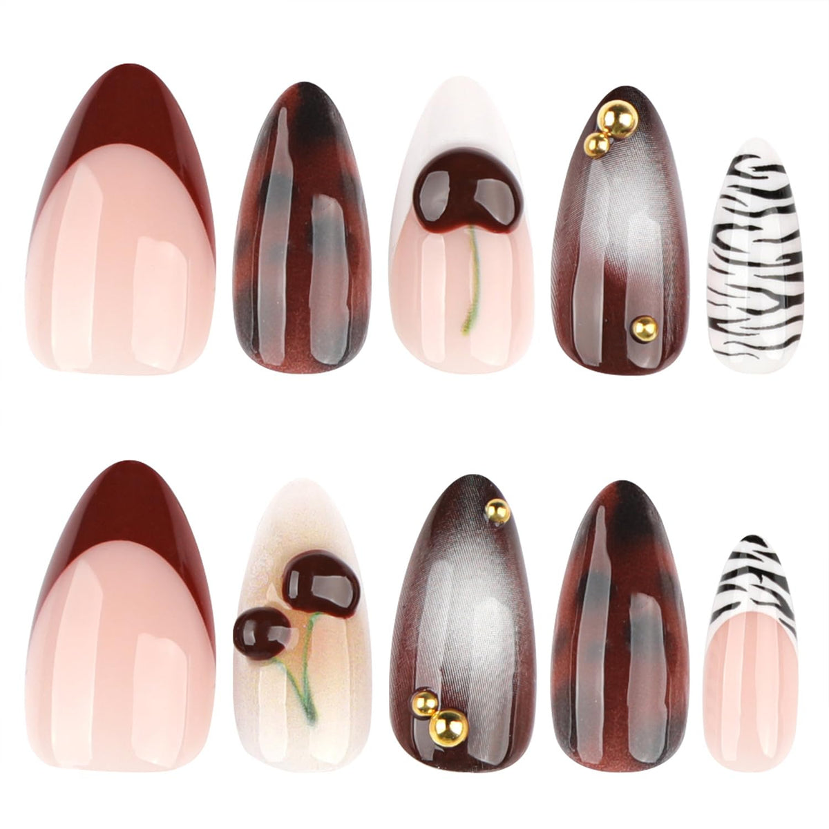 Mivota close-up of leopard print nail showing textured detail and style