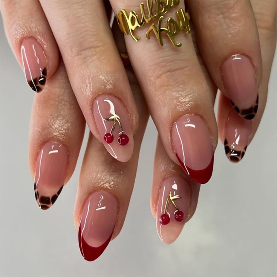 Mivota front view full set showing almond shape and glossy finish benefit