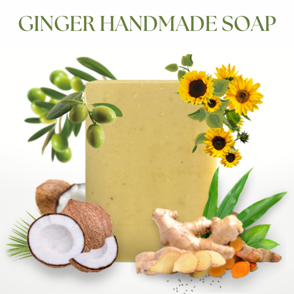 Miw Piw soap bar close-up reveals texture and natural ginger specks for exfoliation
