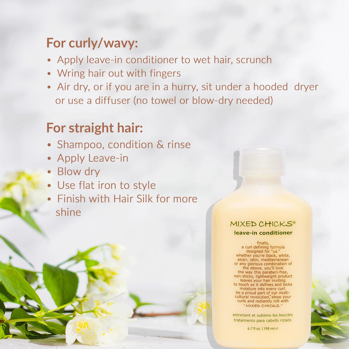Mixed Chicks applied to wet curly hair demonstrating slip for effortless detangling