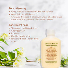 Mixed Chicks applied to wet curly hair demonstrating slip for effortless detangling