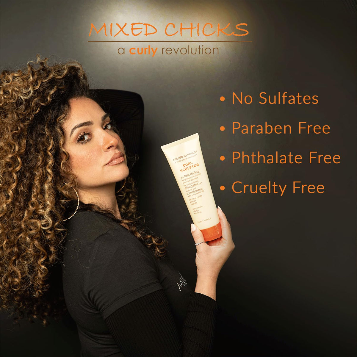 Mixed Chicks close-up of cream on strand showing smooth application