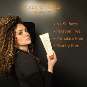 Mixed Chicks close-up of cream on strand showing smooth application