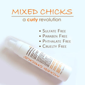 Mixed Chicks foam being applied to dry hair to restore volume and definition
