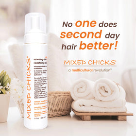 Mixed Chicks foam scrunched into curls in hand to revive shape and bounce
