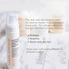Mixed Chicks foam texture on palm highlighting airy mousse for lightweight hold