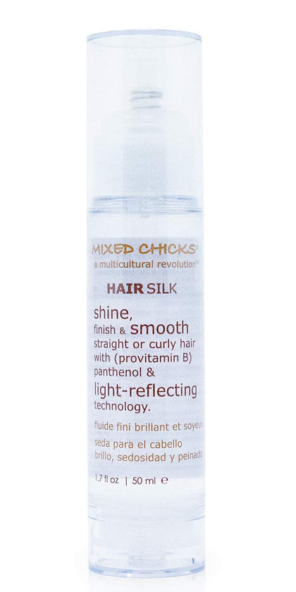 Mixed Chicks bottle front view showing glossy finish benefit