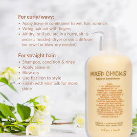 Mixed Chicks before and after curly hair showing frizz reduction benefit