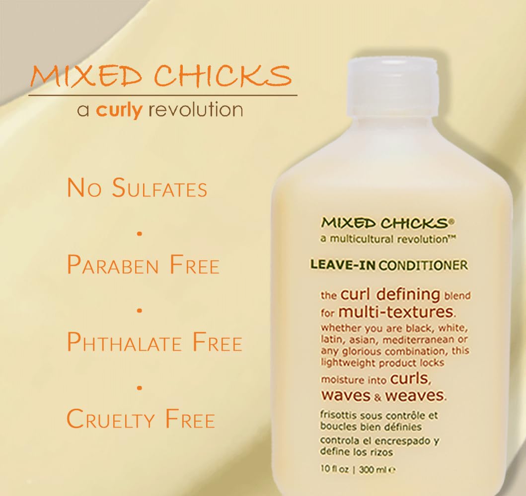 Applying Mixed Chicks leave-in in hand for even distribution and slip