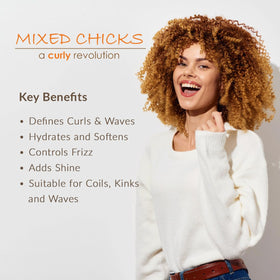 Mixed Chicks ingredients oils arrangement highlighting natural oils for shine