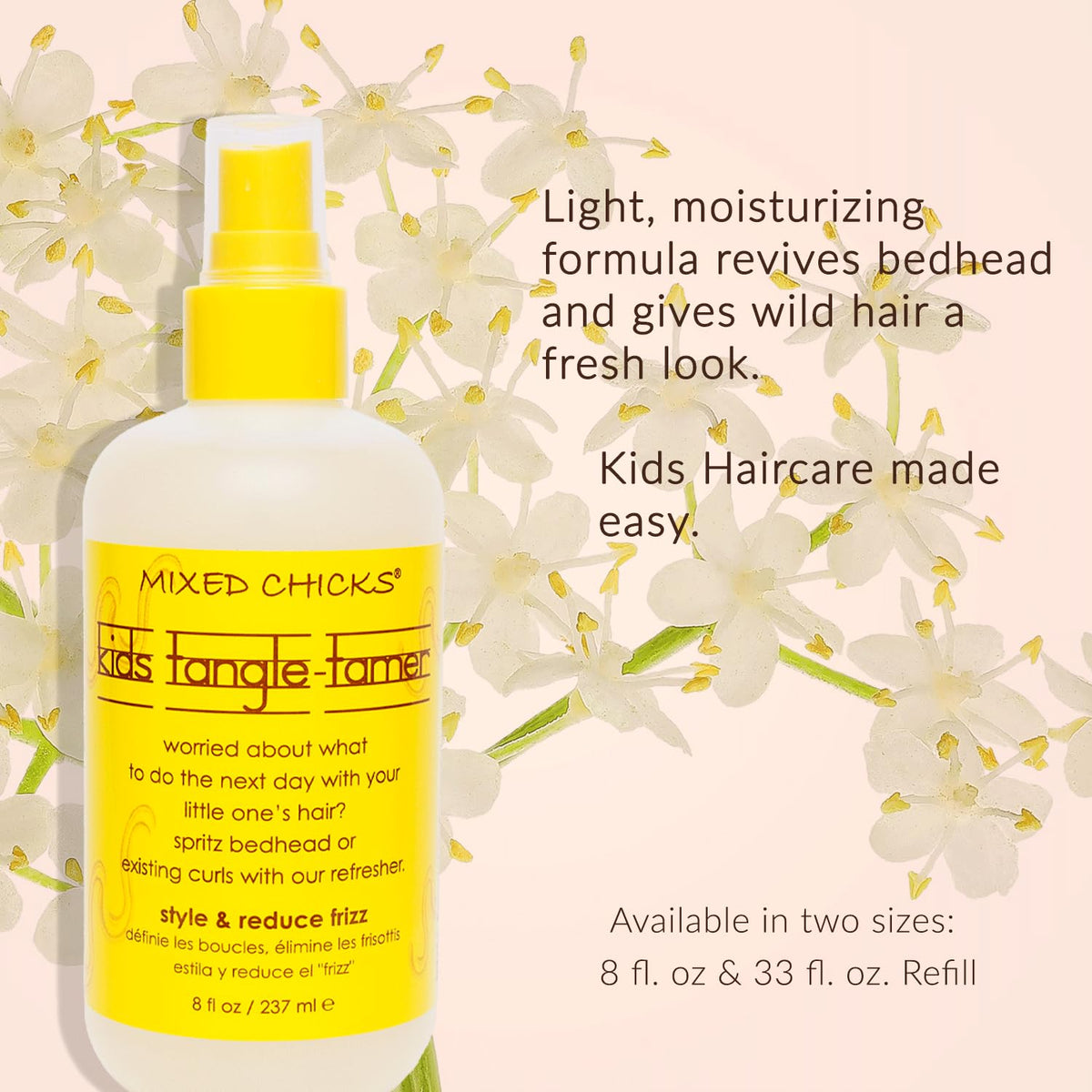Mixed Chicks cream texture on hand showing lightweight slip for easier detangling