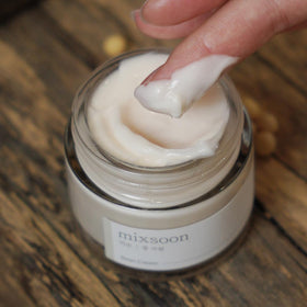 mixsoon cream texture spread to show smooth non-sticky finish and hydrated look