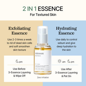 mixsoon applying essence with circular massage demonstrating gentle exfoliation benefit