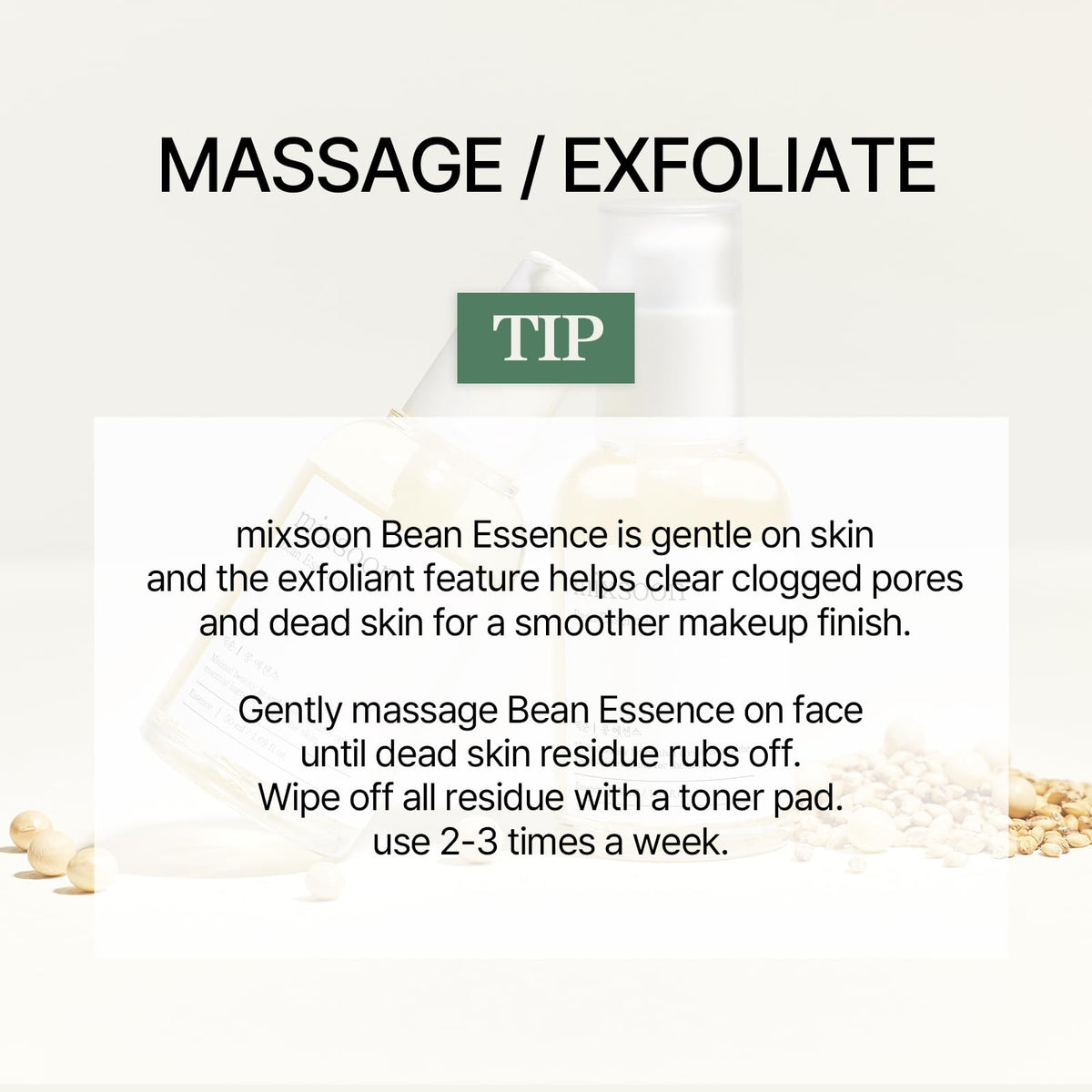 mixsoon application on skin showing quick absorption and dewy finish