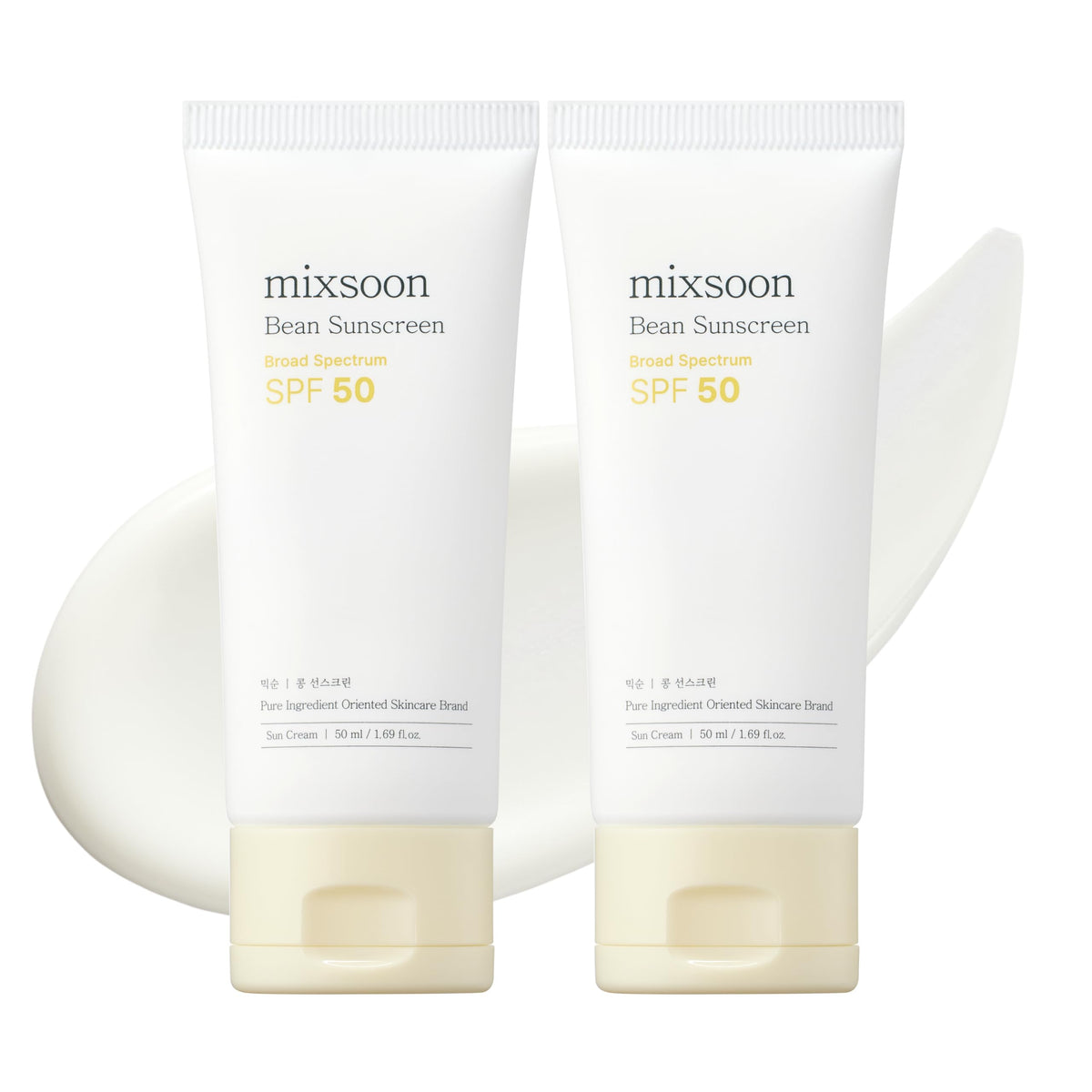 mixsoon front packaging showing bottle and SPF 50 benefit for daily lightweight protection
