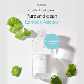 mixsoon pouring cleansing water to show lightweight texture and clarity