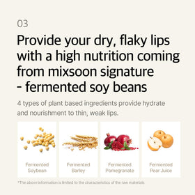 mixsoon lips with glossy finish showing softened, hydrated result after use